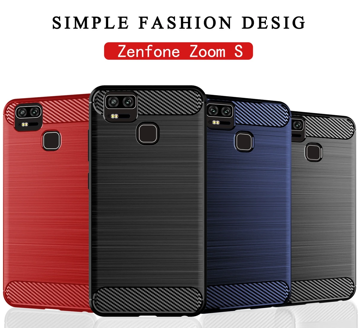 Чехол для Asus Zenfone Zoom S тонкий чехол из углеродного волокна матовый текстурный