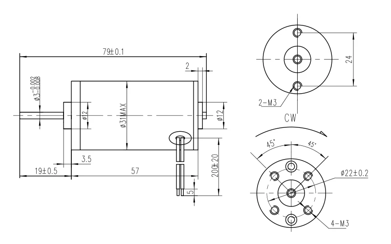DC12-24V с высоким крутящим моментом скорости постоянного магнитного карбонового щеточного двигателя микро высокой мощности CW/CCW Реверсивный высокоскоростной трубчатый двигатель