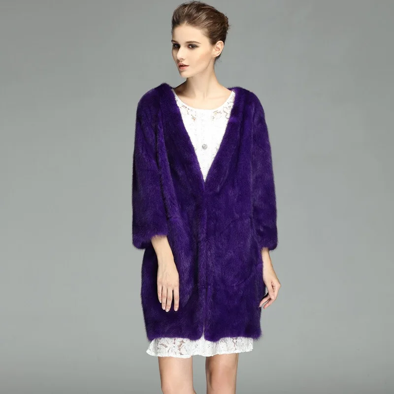 2021 бренд класса люкс для женщин натуральная норковая Меховая куртка длинная