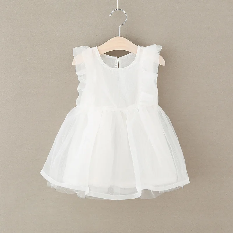 Милое платье из органзы для маленьких девочек детская летняя верхняя одежда с