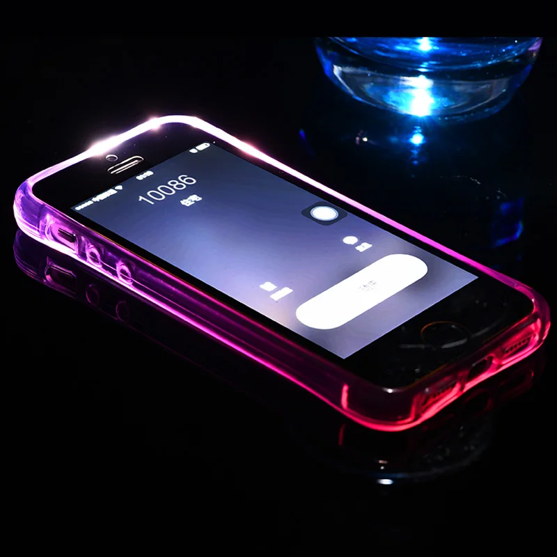 Новый светящийся чехол для селфи IPhone X 7 8 Plus 6 S plus 5s TPU + PC светодиодный мягкий ТПУ
