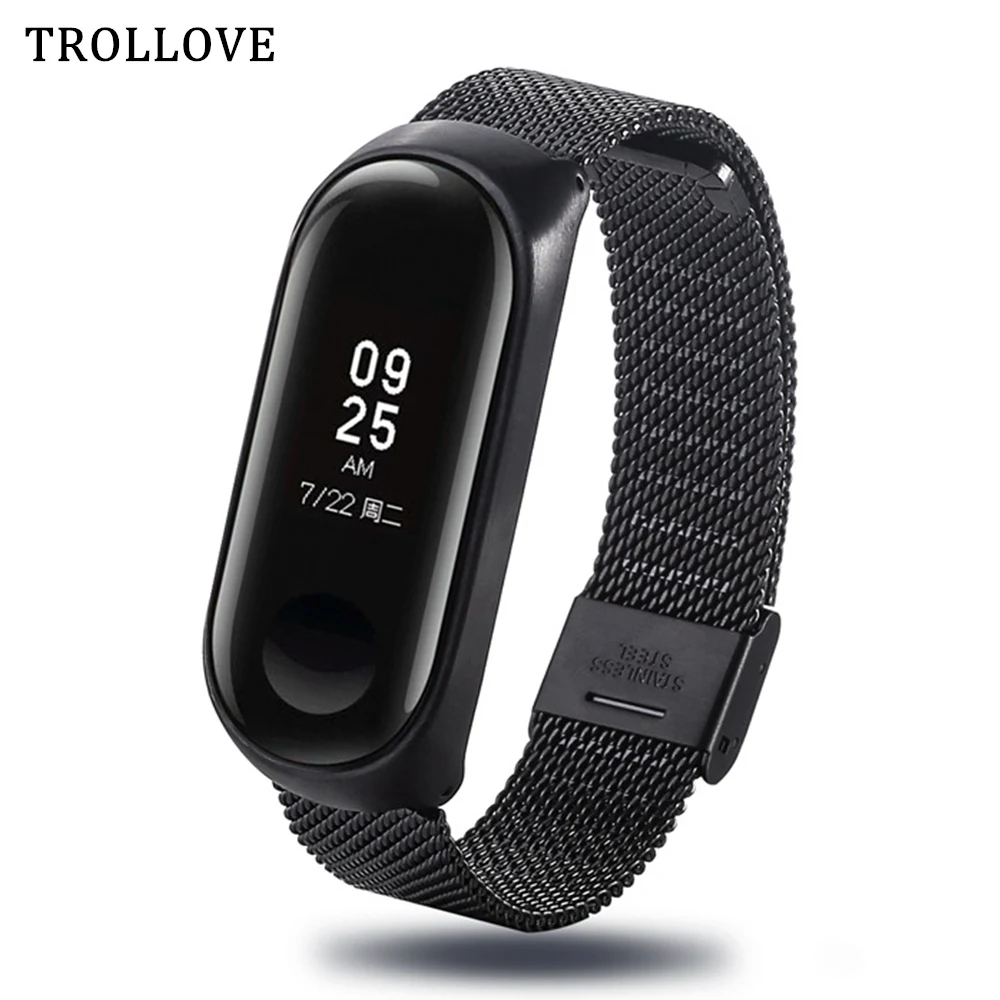 Металлический браслет из нержавеющей стали для Xiaomi Mi Band 3 4 сменный ремешок смарт