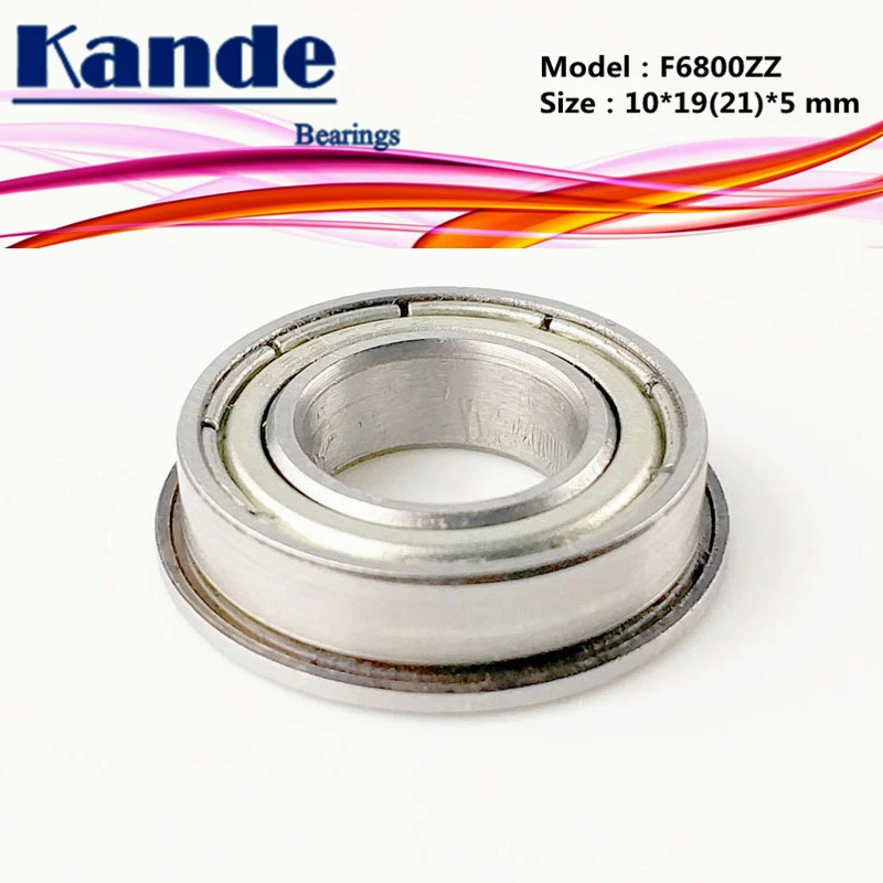 Подшипник Kande F6800 ZZ 10 шт. Φ F6800ZZ металлический фланцевый шарикоподшипник 10x19(21)x 5 мм