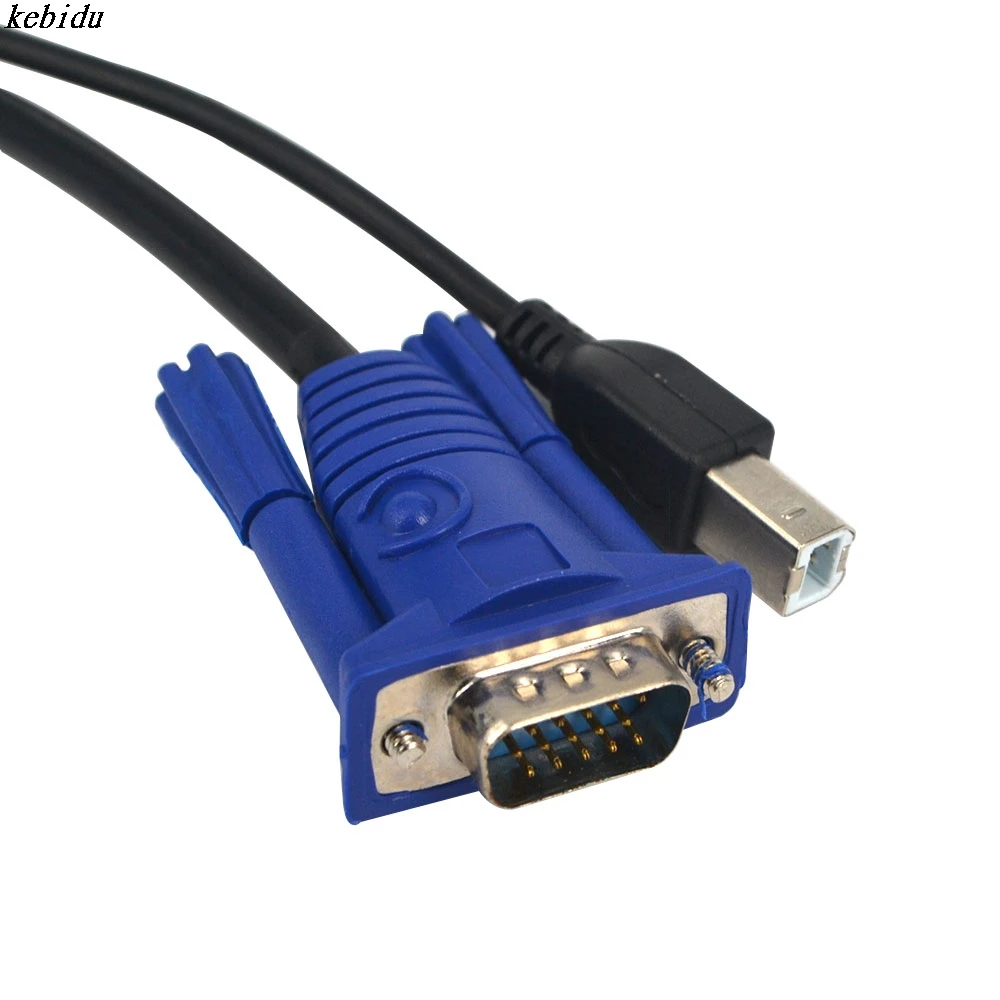 Кабель kebidu KVM с 15 штырьковыми разъемами VGA папа-Папа USB A/B для SVGA разветвитель