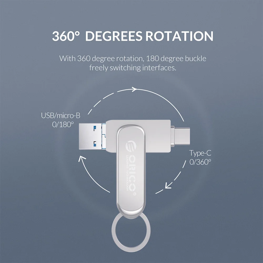 

ORICO 3-In-1 OTG USB Flash Drive Type-C USB3.0 Micro-B 64GB 32GB USB3.0 Flash Memory USB Stick Flash U Disk For Phone/Tablet/PC