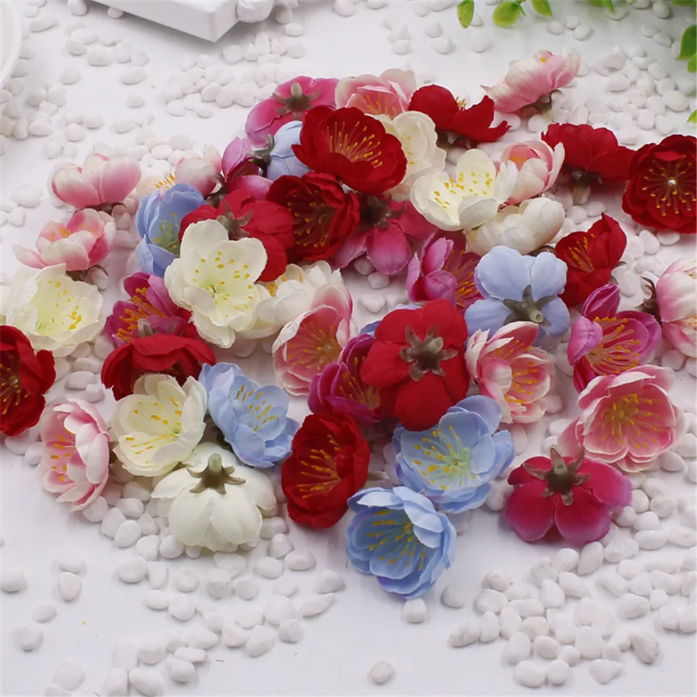 10 шт. миниатюрный Шелковый цветочный букет из вишни и сливы|floral bouquet|silk baby breathbaby