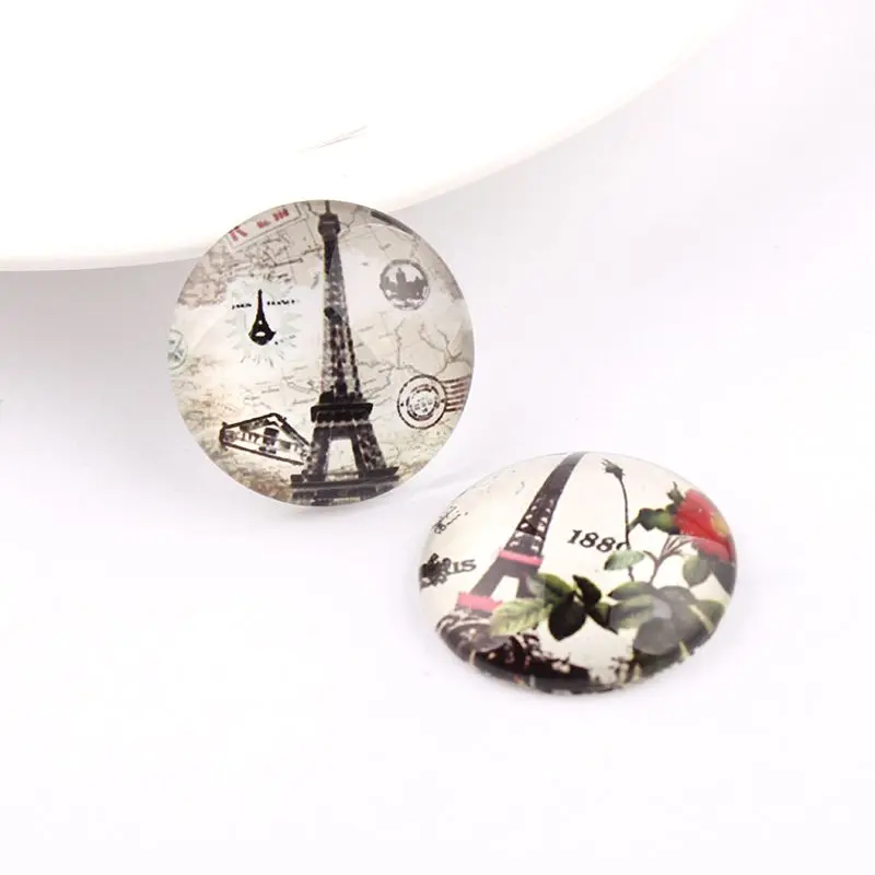 Стеклянный кабошон Eifel Tower 12 шт. 10/12/16/18/25 мм плоский купол фурнитура для украшений