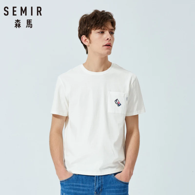 Мужская футболка с принтом SEMIR летняя белая из 100% хлопка 2019 | одежда
