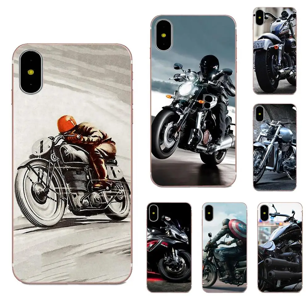Classic Motorcycle Pattern Hard Phone Case For Apple iPhone 4 4S 5 5C 5S SE 6 6S 7 8 Plus X XS Max XR | Мобильные телефоны и
