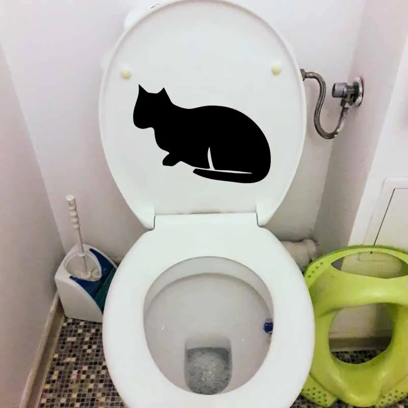 YOJA 23.9X15.1CM Elegant Proud Mysterious Cat Amazing Wall Stickers Toilet Decal T5-0135 | Дом и сад