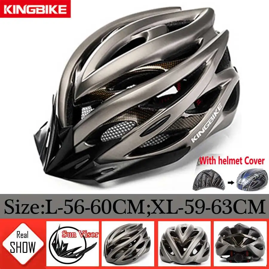 KINGBIKE велосипедный шлем матовый черный сверхлегкий MTB In-mold велосипедный шлем с козырьком дышащий дорожный горный открытый велосипедный шлем - Цвет: 629-TL2