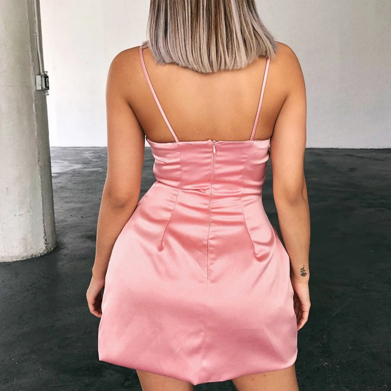 Соблазнительное модное платье на бретельках с молнией талии Новое Стильное