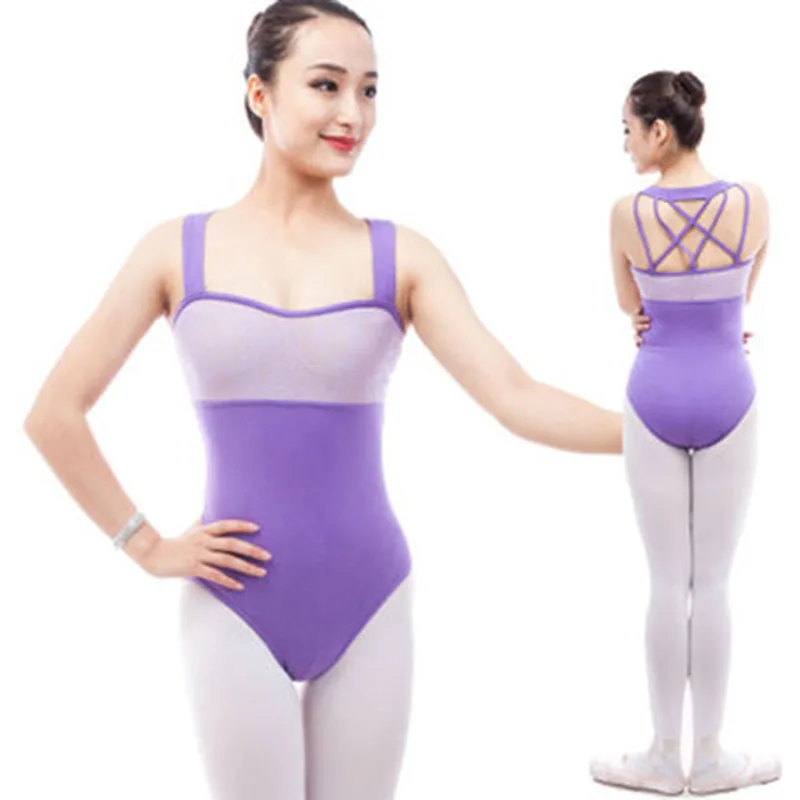 Adult Camisole Purple Ballet Leotards for Dance Costumes Clothes Girls Cotton Spandex Gymnastics Wear | Тематическая одежда и