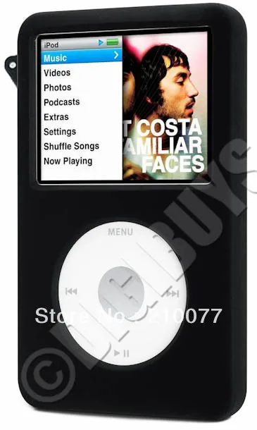 Бесплатная доставка 2 шт./лот черный силиконовый мягкий чехол для iPod классический