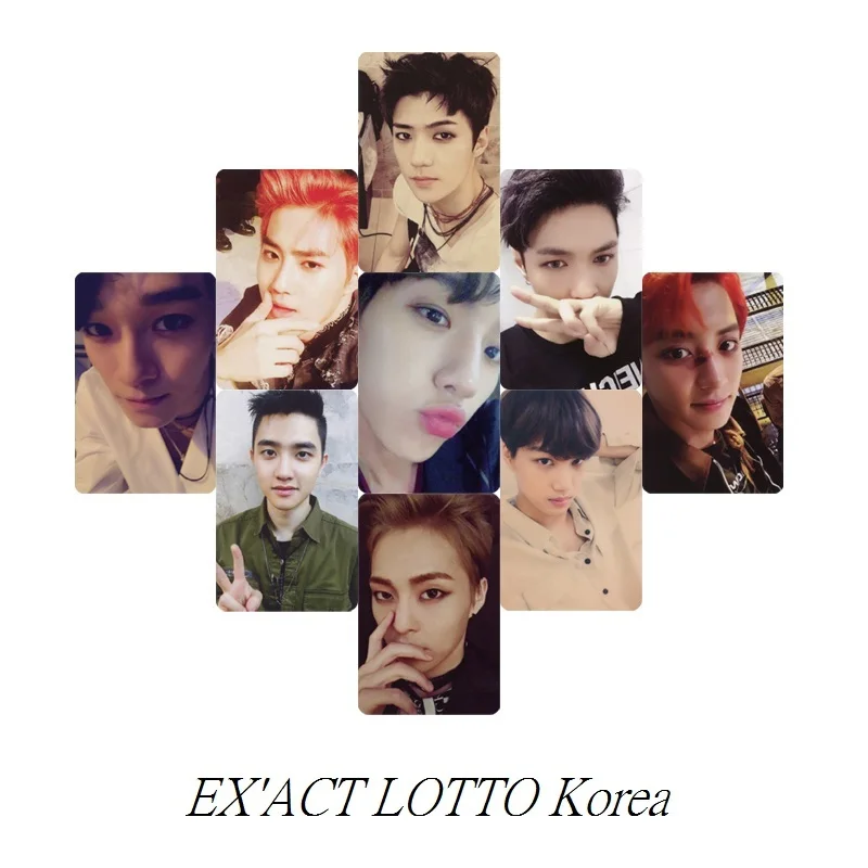 KPOP EXO K M точный LOTTO Plant 3 EX'ACT альбом самодельные бумажные карты POP Подпись LOMO фото