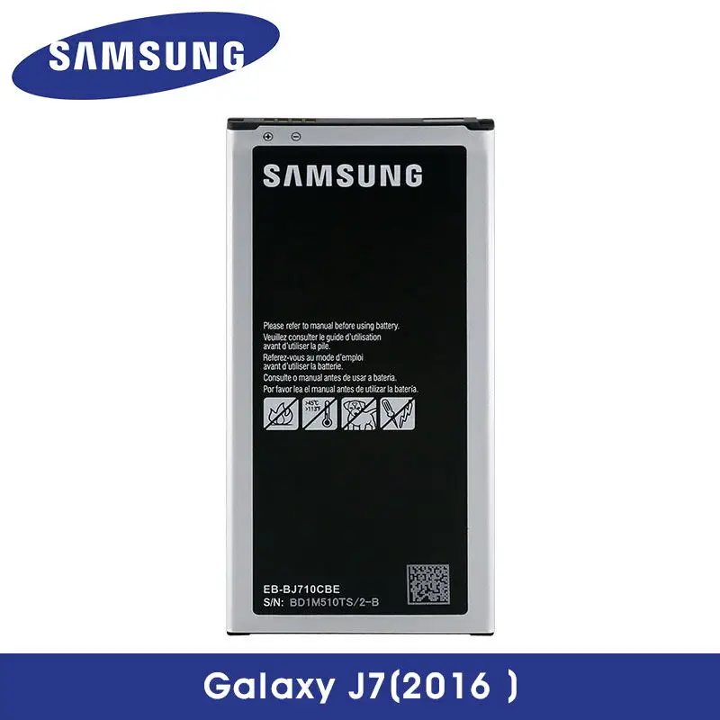 Фото Samsung оригинальный Galaxy J7 2016 Edition Аккумулятор для J710 J710F (2016) Duos 3300 мАч EB BJ710CBC новый