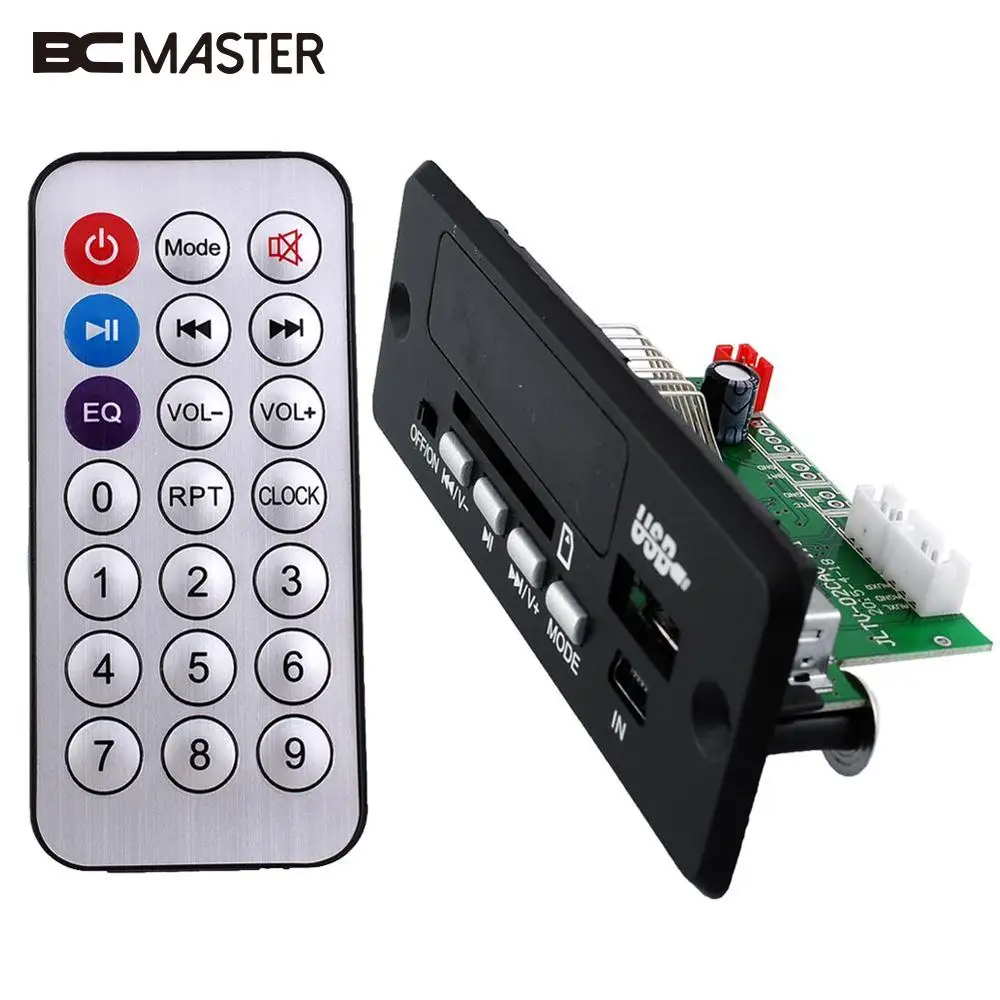BCMaster черный мини пульт дистанционного управления USB SD карта FM RS-MMC MP3 аудио плеер