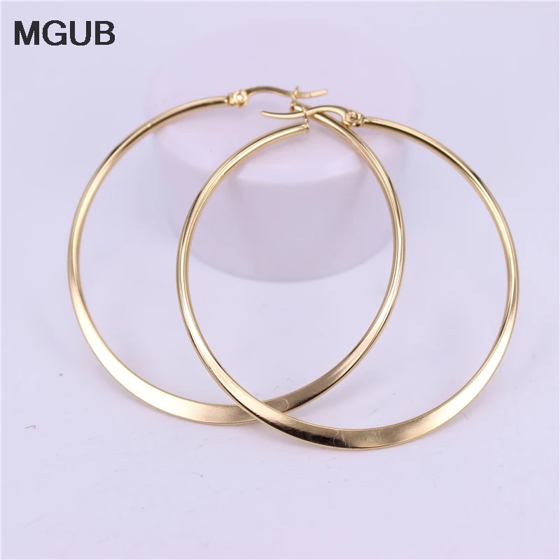 

MGUB 15mm 20mm 30mm 40mm 50mm 60mm 70mm stainless steel simple Lightweight Comfortable Popular female earrings LH526