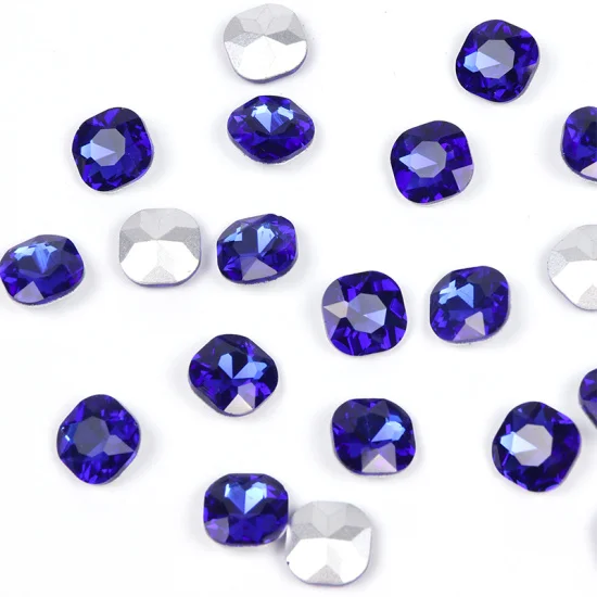 Sapphire Полная красота 10 шт. хрустальные стразы для украшения ногтей квадратный 3D камень золотые подвески Алмазный аксессуар из камней ногти маникюр CH823 - Цвет: Sapphire