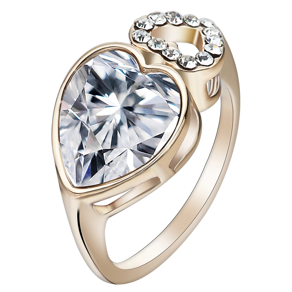 Женское кольцо для помолвки с кристаллами в форме сердца ювелирные изделия