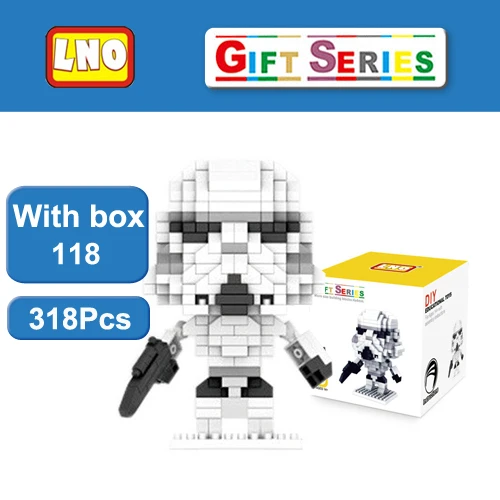 LOZ R2D2 C3PO Wicket фигурки Модель Darth VaderLeia Organa строительные блоки - Цвет: LNO 118 with box