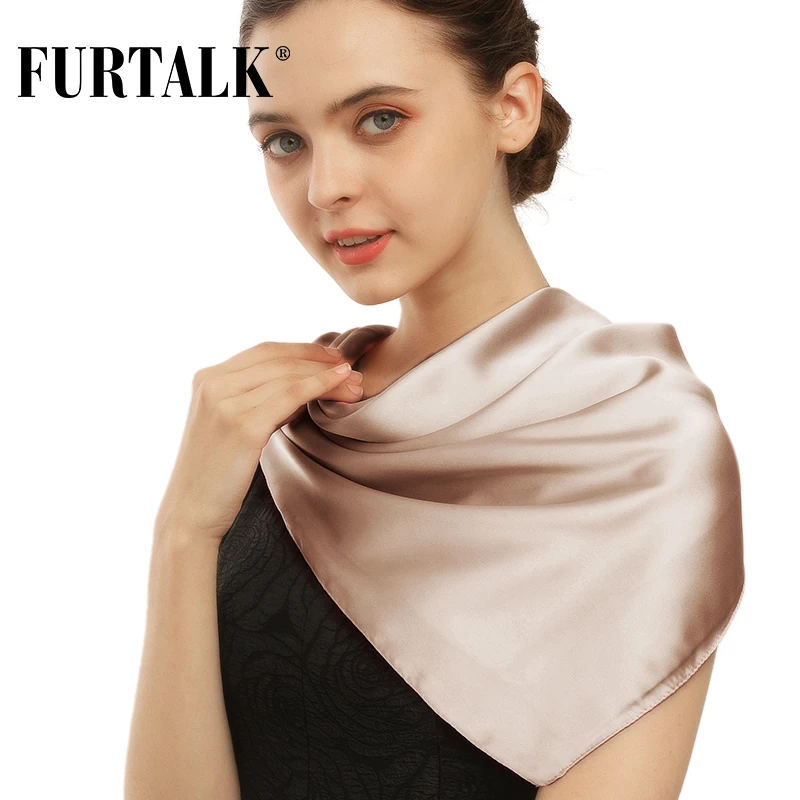 Роскошный брендовый шарф FURTALK 70*70 см женский шелковый дамские квадратные шарфы