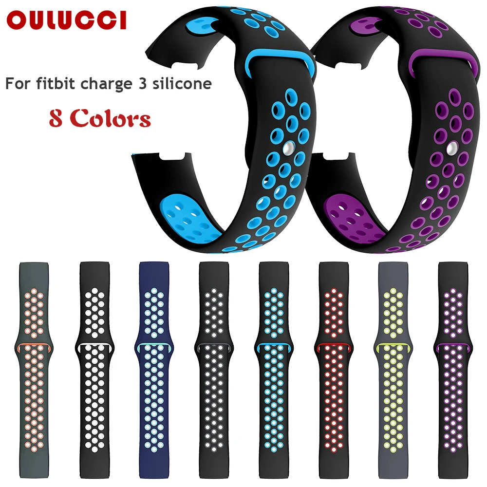 Ремешок Oulucci для часов Fitbit Charge 3 мягкий силиконовый сменный Браслет занятий