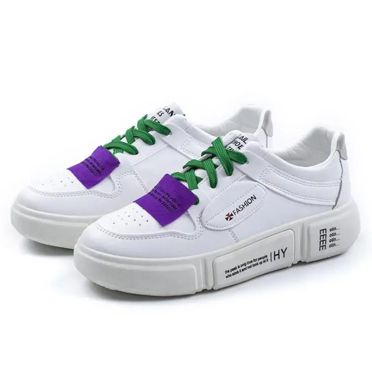 Женская повседневная обувь на толстой платформе с круглым носком шнуровке