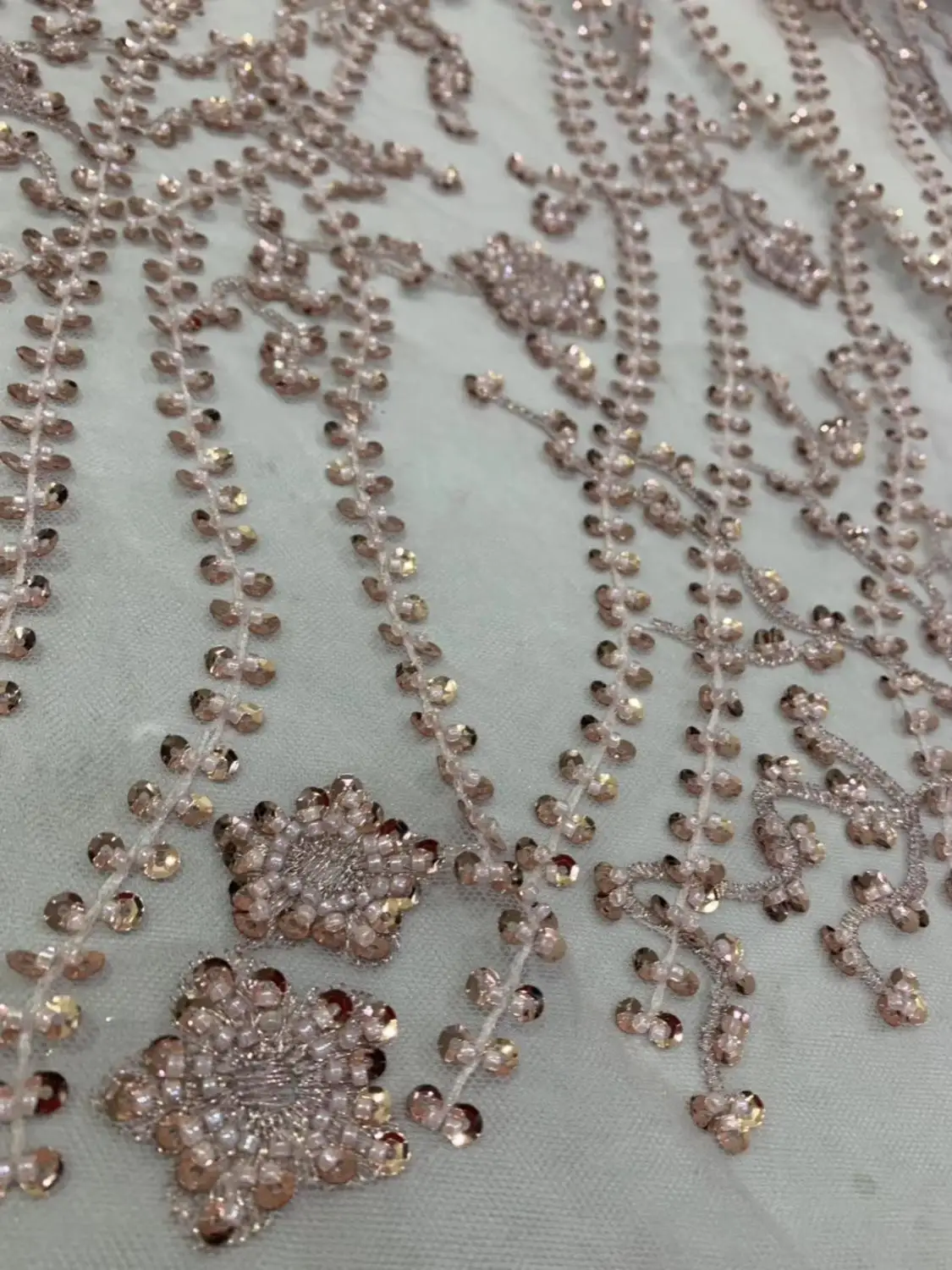 Madison Тюлевое кружево с бусинами Высококачественная вышивка 3D Цветочная