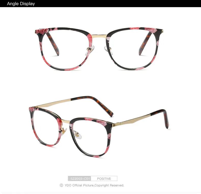 YDO New Optical Glasses Frame Women Round Glasses Frames Female Prescription Vintage Acetate Ultralight Clear Reading Glasses