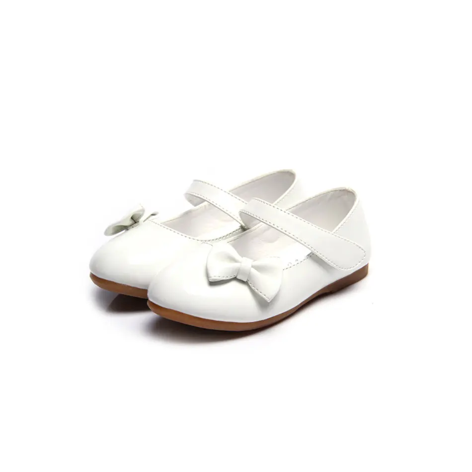 White MSMAX свадебные туфли для девочек; дышащие кожаные модельные туфли на плоской подошве; детская обувь для девочек; Детские тонкие туфли с бантом-бабочкой - Цвет: White