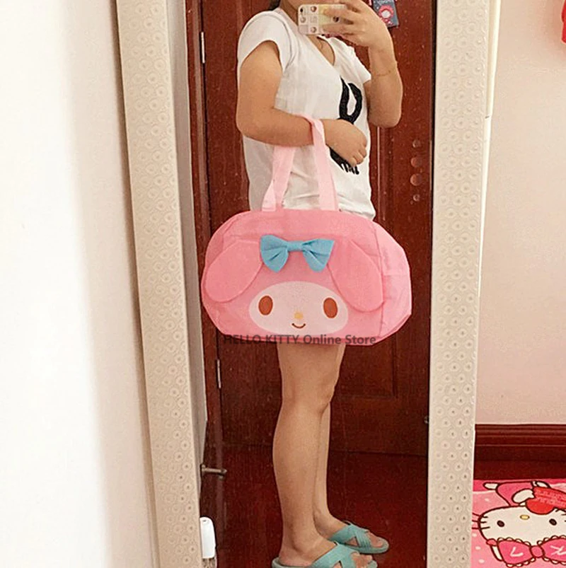 Милая розовая сумка на плечо с рисунком hello kitty для девочек и женщин, багаж для путешествий, переносные сумки для хранения, детские подарки, плюшевые рюкзаки для багажа