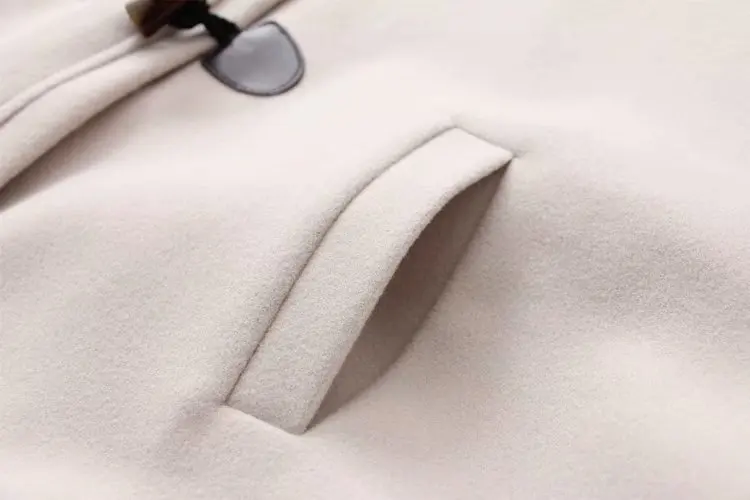 Утолщенные роговые пуговицы 3D заячьи ушки с капюшоном плащ пальто шерсть смесь 44905
