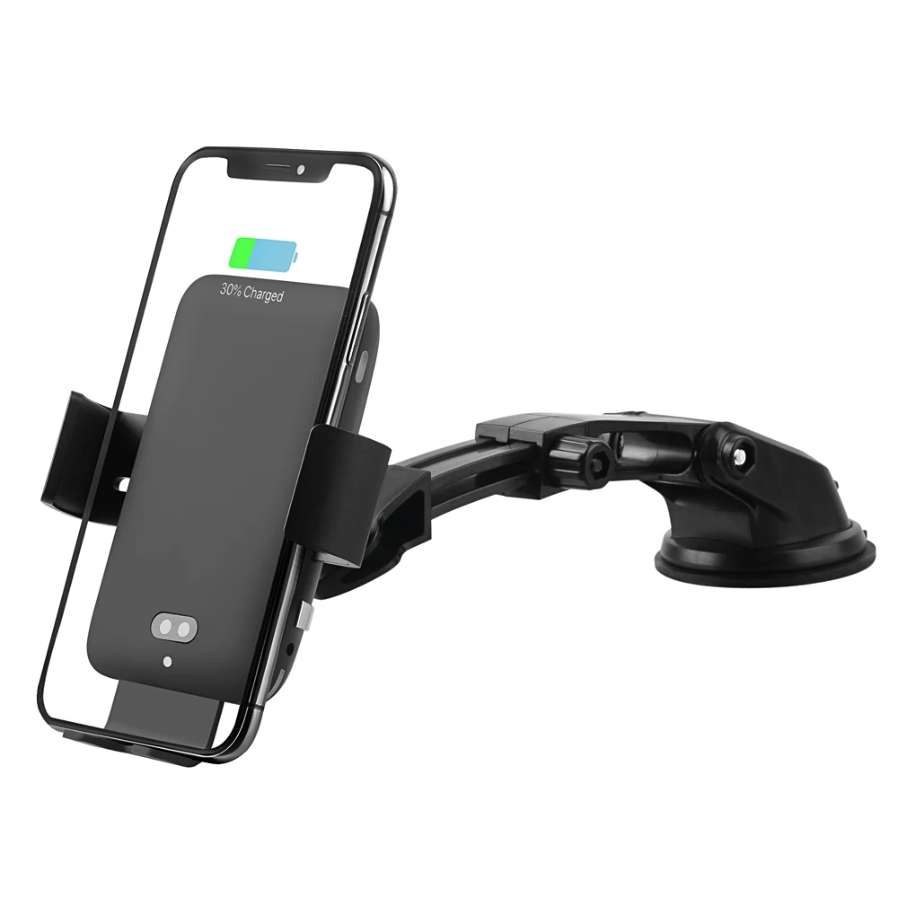 Suction Cup Holder Автомобильный держатель для телефона Подставка QI Быстрое беспроводное зарядное устройство для iPhone XR 11 Pro Max samsung S10 9 Note 10 9 Plus HUAWEI P30 mate 30 Pro Mount Speech интеллектуальный инфракрасный - Цвет: Suction Cup Holder