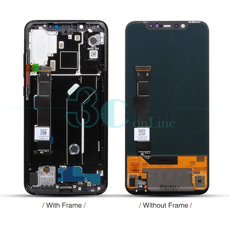 Оригинальный Xiaomi Mi 8 ЖК-дисплей сенсорный экран панель с рамкой дигитайзер сборка