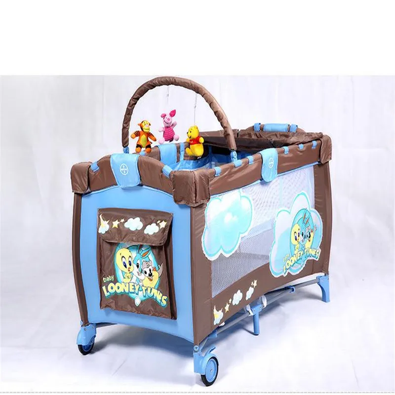 2017 детская мягкая и дышащая мультяшная кроватка высокого профиля Европейский