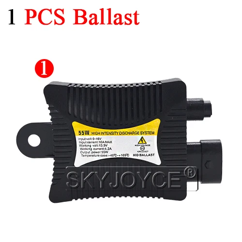 1 Piece Ballast SKYJOYCE 55W hid комплект ксенон H11 6000K 12V HID тонкий балласт 55W H1 H7 H3 9005 9006 4300K 5000K hid комплект для преобразования ламп фар - Испускаемый цвет: 1 Piece Ballast