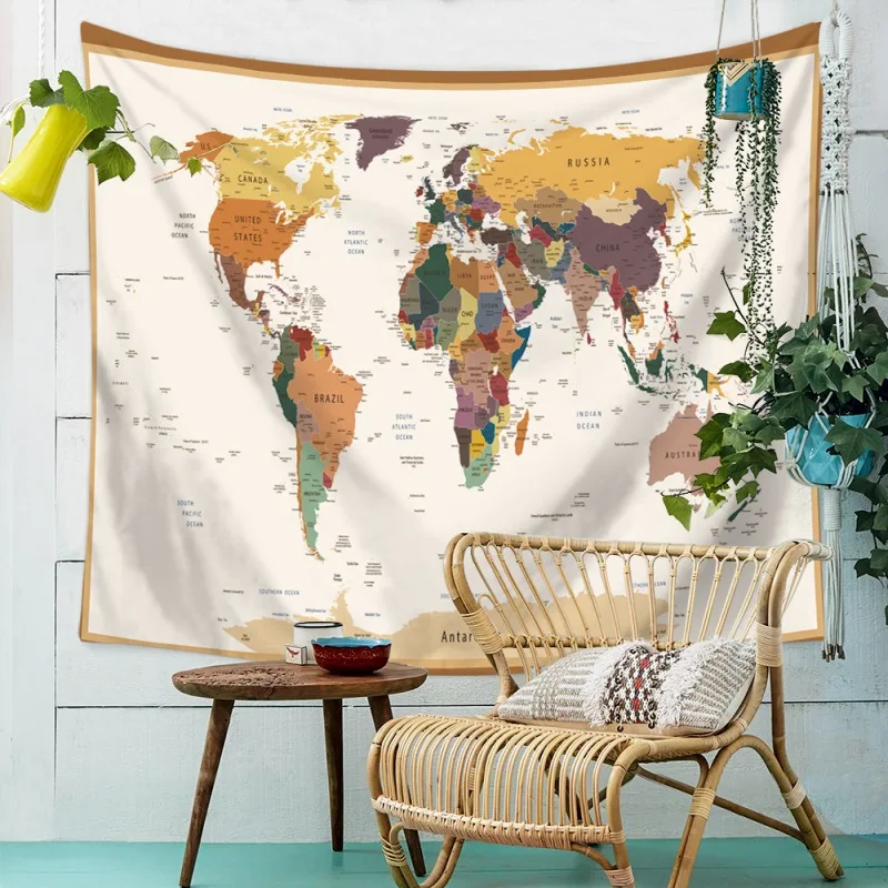 Карта мира узор стены гобелены настенный одеяло фермерский дом DecorHome аксессуары машина потертый шик HD