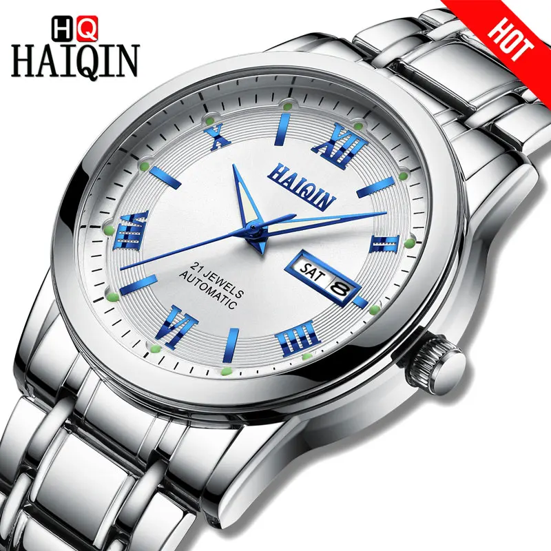 Часы HAIQIN мужские 2019 Роскошные модные брендовые