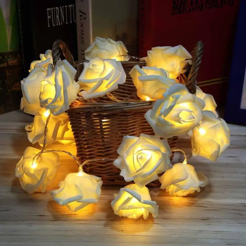 3 м РОЗА светодиодная гирлянда Праздничная сказочная лампа теплый белый для