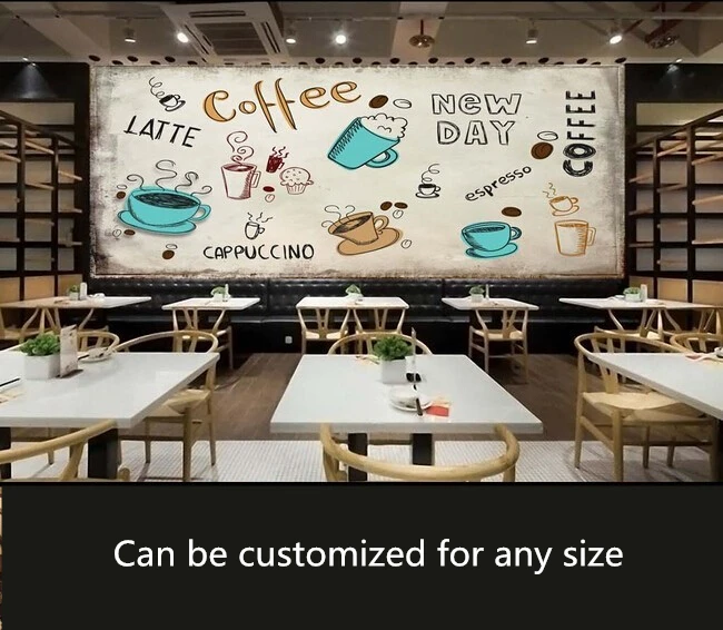 Пользовательские винтажные обои нарисованные вручную кофейный элемент