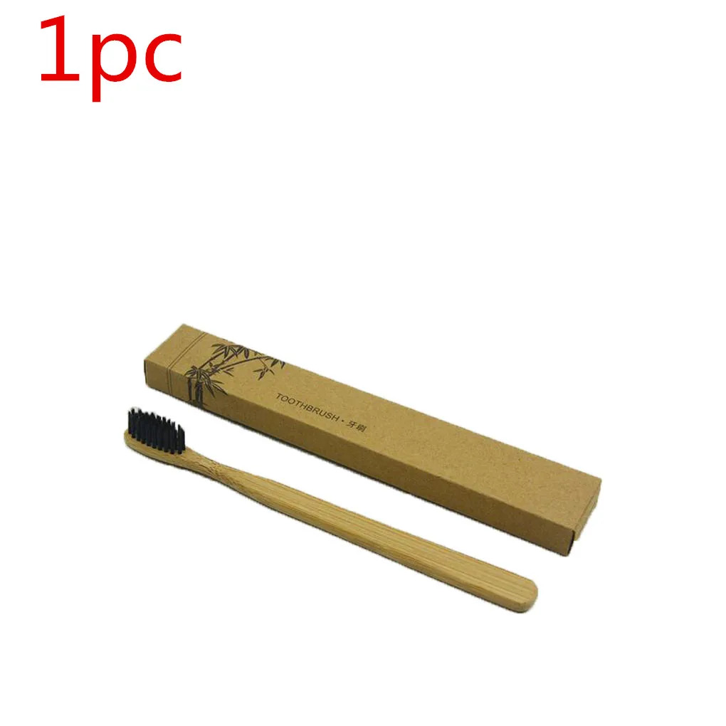 1pc 1/2 шт бамбуковая зубная щетка Новинка деревянная зубная щетка мягкая щетина бамбуковое волокно деревянная ручка мягкие средние кисти Защита зубов - Цвет: 1pc