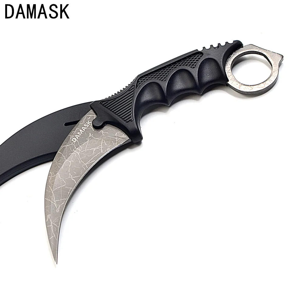 Дамасский Открытый нож Karambit для выживания CSGO Тактический борьба Кемпинг Туризм
