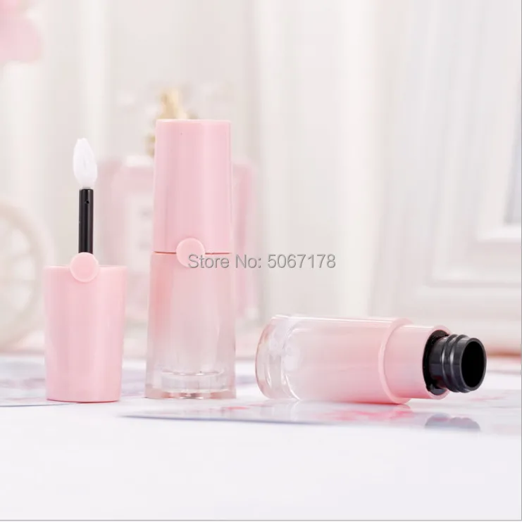 

10/30/50pcs Pink Empty Lip Gloss Tube Mini Refillable Bottles Lips Balm Bottle Brush Container Portable Lipgloss Tube