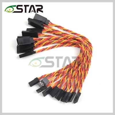 300mm JR 10 шт./лот 6 Star 22# 22AWG 60 ядер Futaba JR анти-помехи сервопривод витые удлинители разной длины - Цвет: 300mm JR