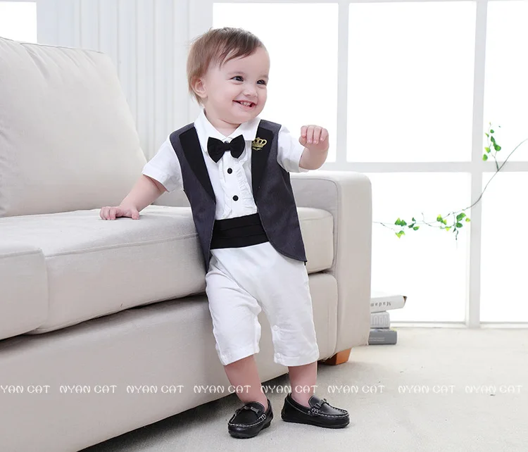 Комбинезон для маленьких мальчиков детская одежда джентльменов комбинезон с