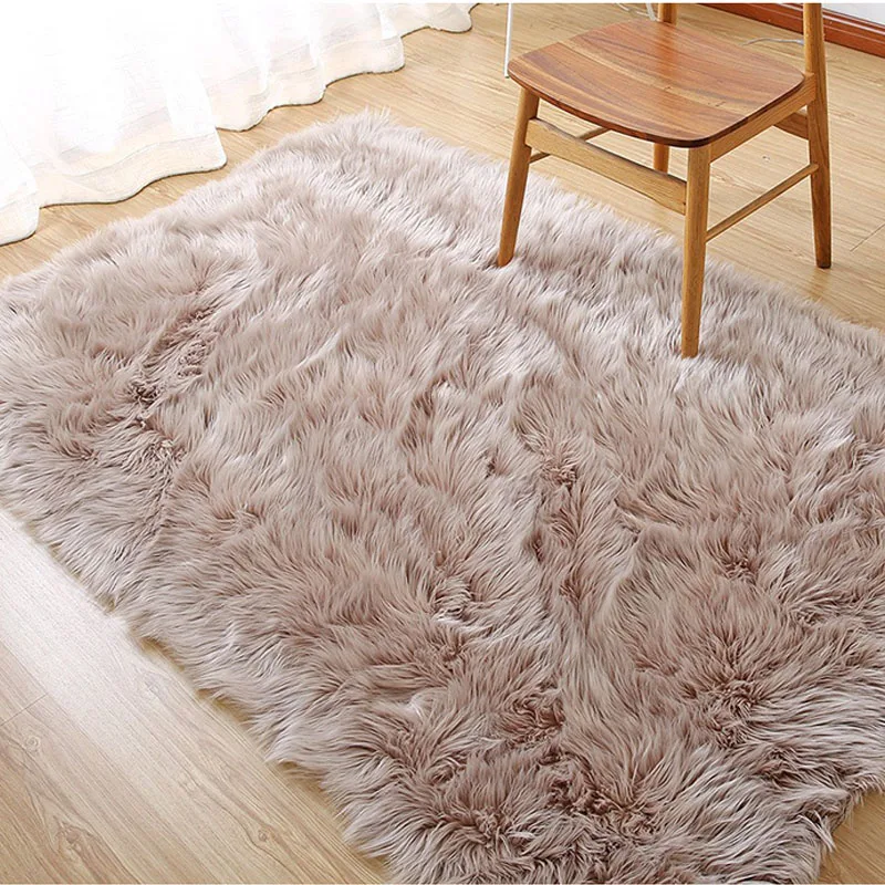 Black white blue green rug faux fur area carpet round America Russia nordic simple plain tapete home decor indoor gray | Дом и сад