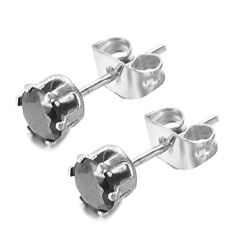 Маленькие серьги-гвоздики из нержавеющей стали серебряного и золотого цветов с