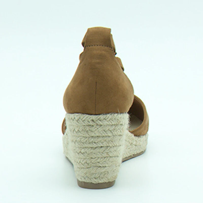 Teahoo/женские эспадрильи; Босоножки на платформе; коллекция года; Летние босоножки на танкетке с ремешком на щиколотке; модная женская летняя обувь на шнуровке