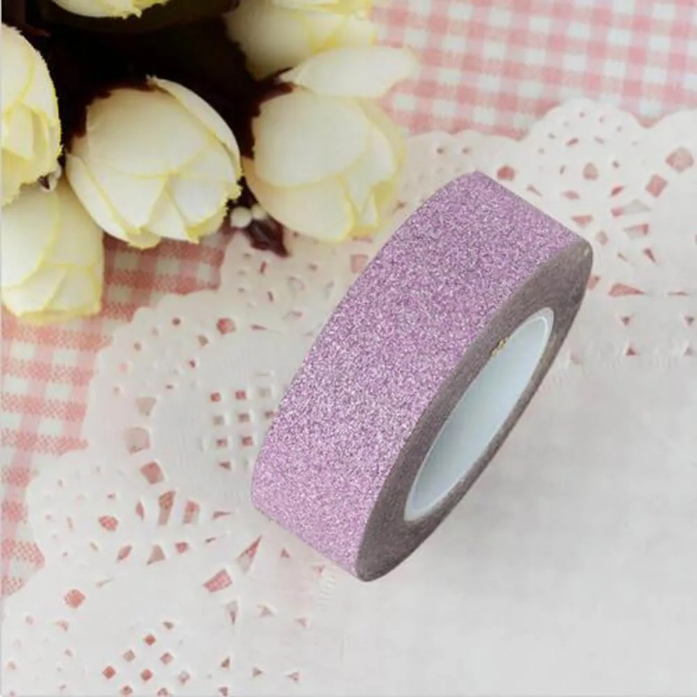 Новый 10 м DIY Блестящая Бумага васи липкая 0265 ремесло декоративные малярный скотч